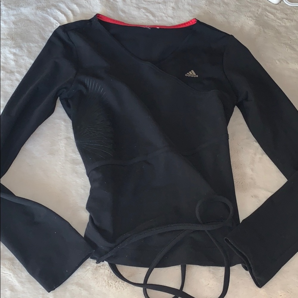 Black Adidas wrap top